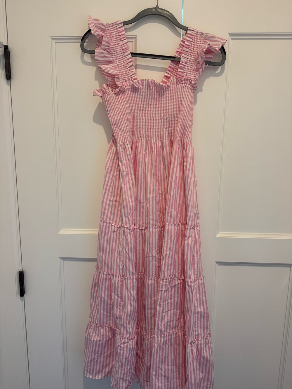 Nap Dress Pink Striped Ruffle Sundress